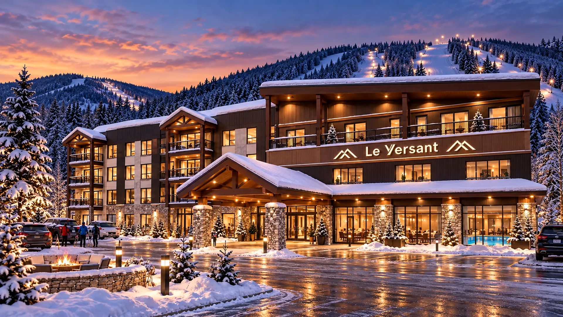 Le Versant dans le paysage hivernal du Valinouët